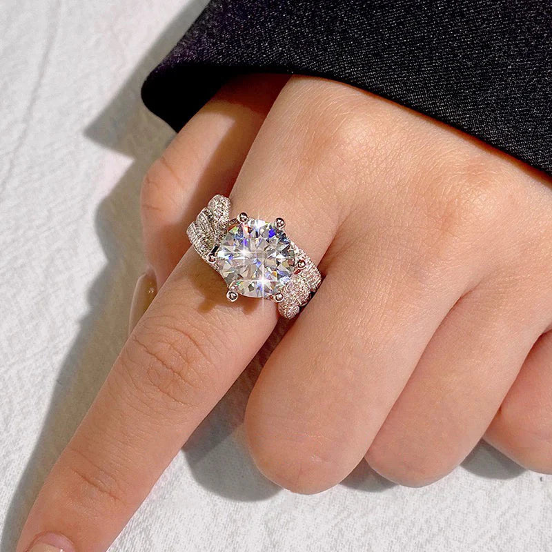 DIYSTAR Anillo de diamantes y moissanita con magnetismo💍