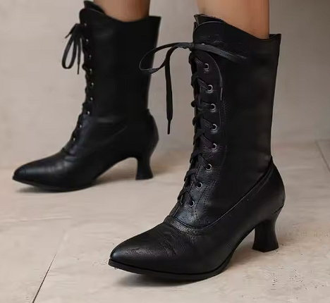 Botas Artemisa con Tacón Medio y Cordones – Confort y Estilo Atemporal