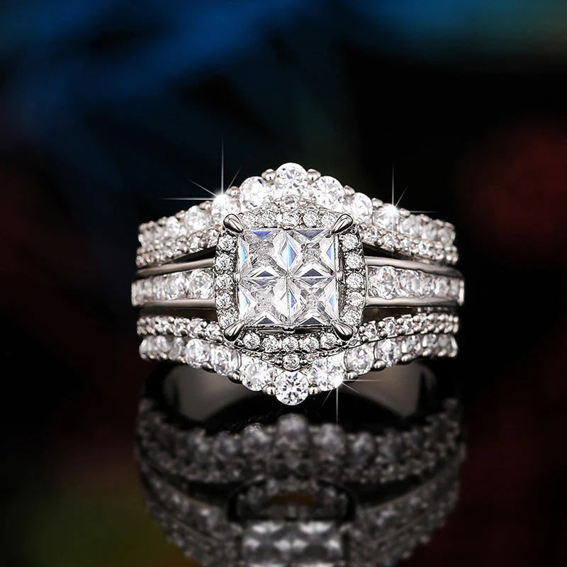 DIYSTAR Anillo de diamantes y moissanita con magnetismo💍