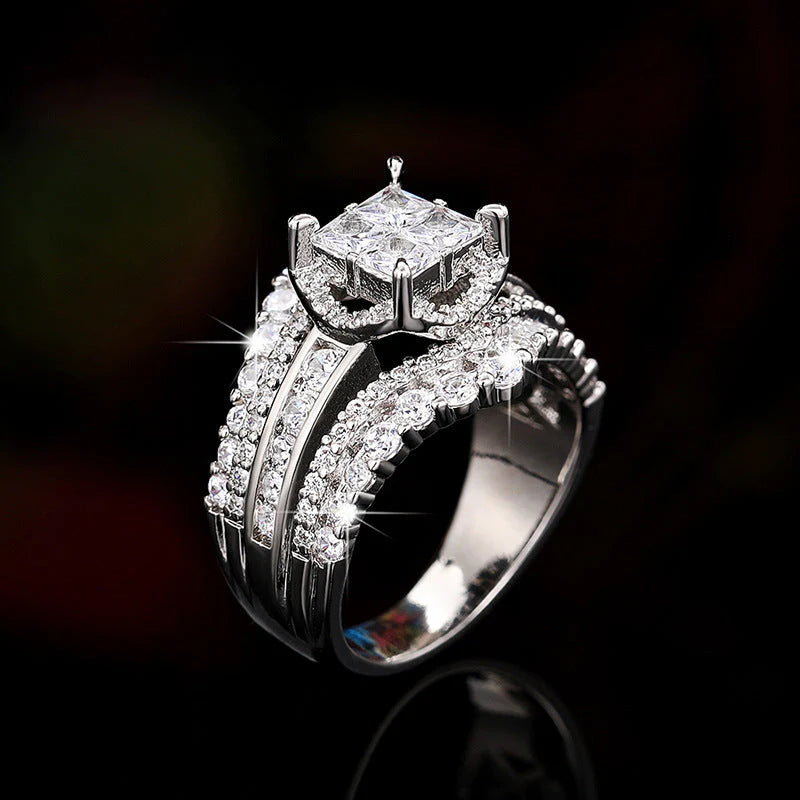 DIYSTAR Anillo de diamantes y moissanita con magnetismo💍