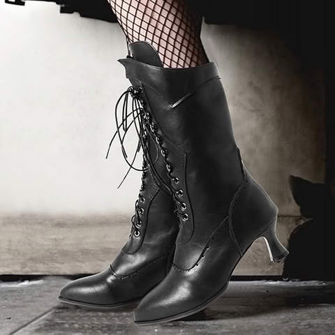 Botas Artemisa con  Tacón Medio y Cordones – Confort y Estilo Atemporal