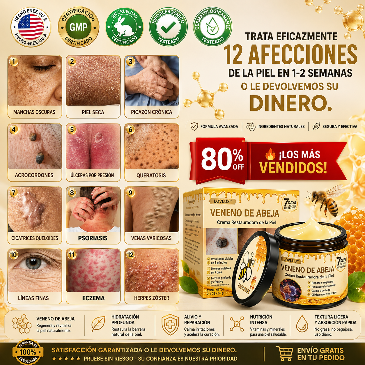Crema restauradora de piel con veneno de abeja LOVILDS™
