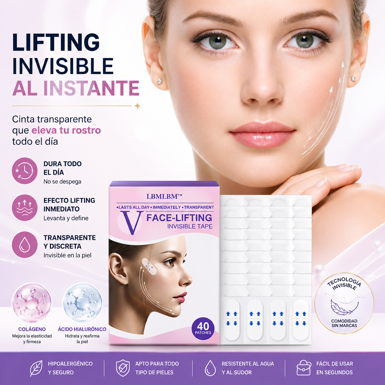 La Cinta Adhesiva Invisible LBMLBM™ V-Face Lifting-