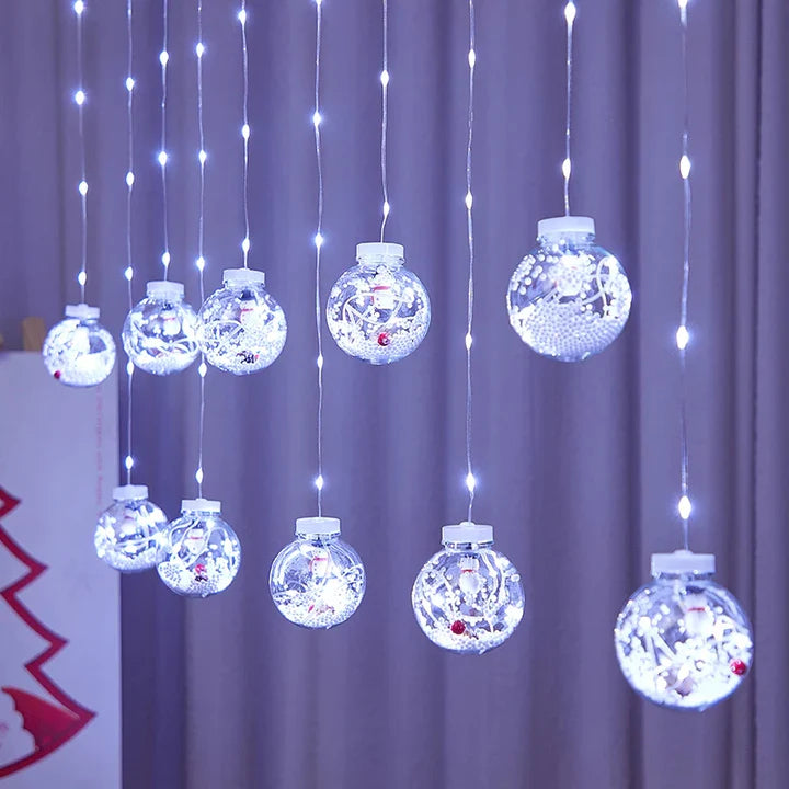 CORTINA DE NAVIDAD, ESFERAS DE LUZ LED