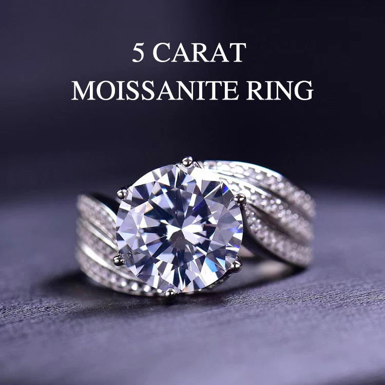 DIYSTAR Anillo de diamantes y moissanita con magnetismo💍