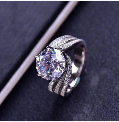 DIYSTAR Anillo de diamantes y moissanita con magnetismo💍