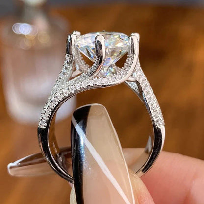DIYSTAR Anillo de diamantes y moissanita con magnetismo💍