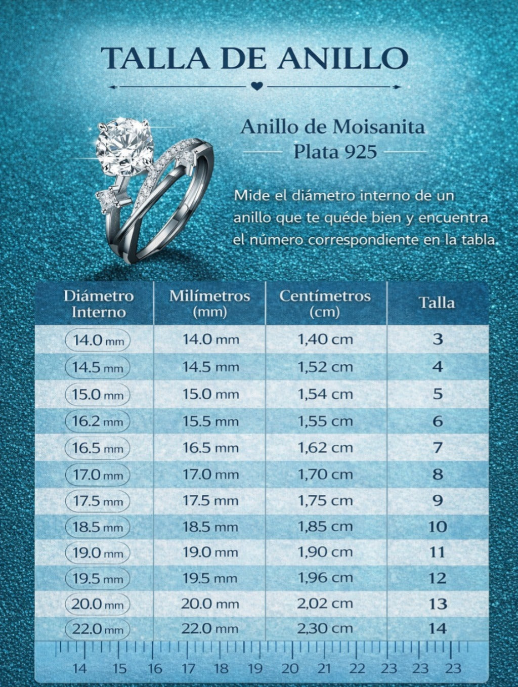 Anillo de diamantes de moissanita con magnetología
