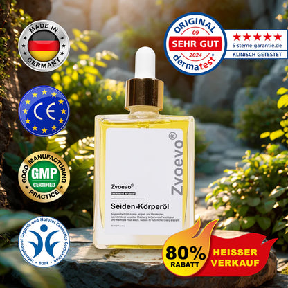 Aceite corporal de seda Zvoevo® ✅ Probado por Dermatest® – Reafirma, suaviza y tonifica la piel