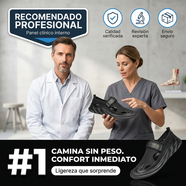 Sandalias ortopédicas tejidas con hebillas para hombre (negras)