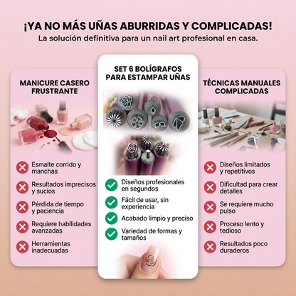 Set Paga 1 lleva 6 en Bolígrafo para estampar Uñas
