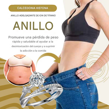 Anillo de diamantes de moissanita con magnetología