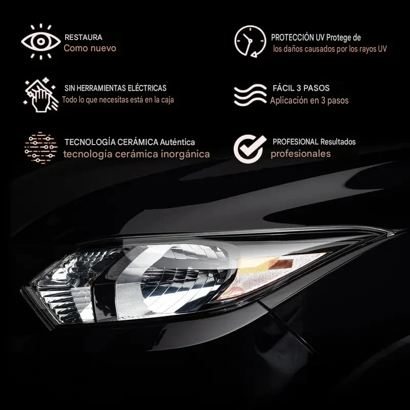 Líquido de restauración de faros de automóviles oxidado