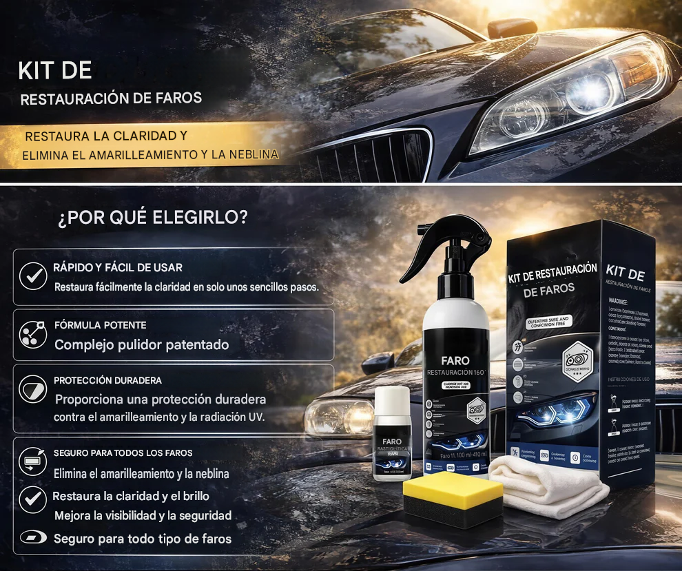 Líquido de restauración de faros de automóviles oxidado