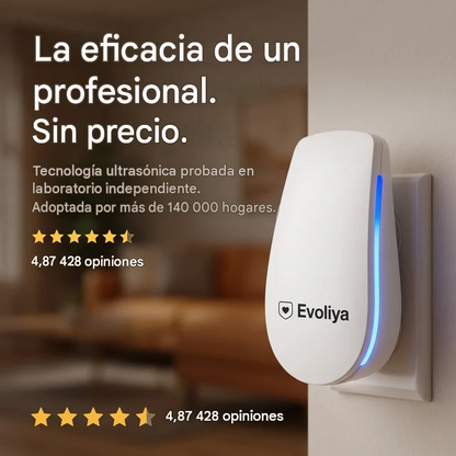 Repelente ultrasónico EvoliyaPro™: Ahuyenta permanentemente más de 14 plagas.