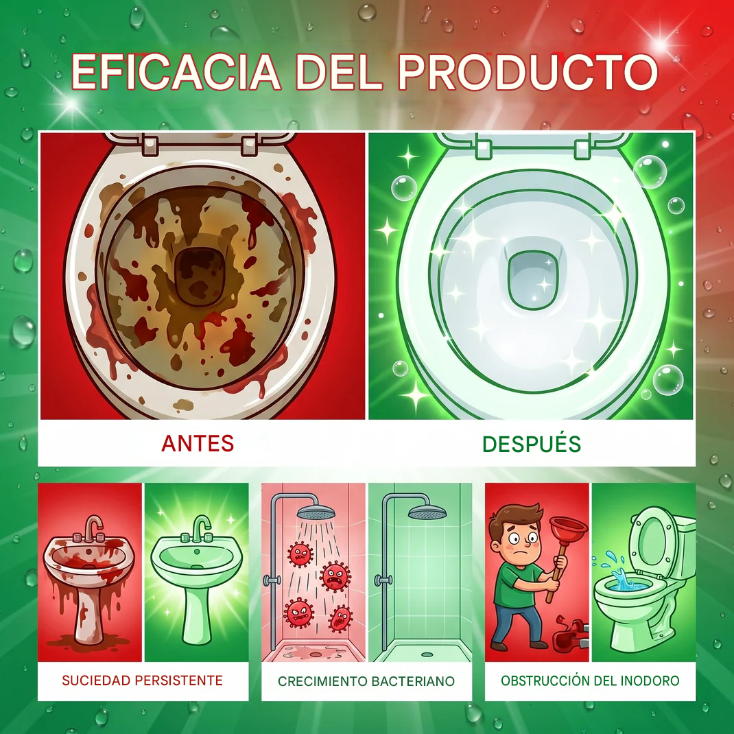 NESLEMY Limpiador de baño para manchas difíciles en inodoros y lavabos