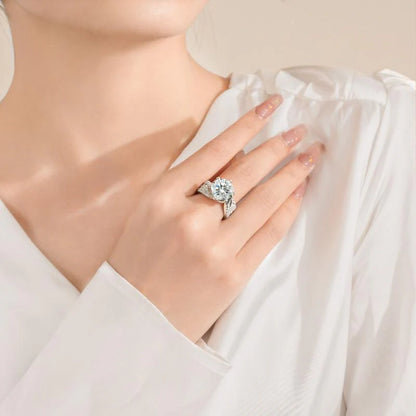 DIYSTAR Anillo de diamantes y moissanita con magnetismo💍